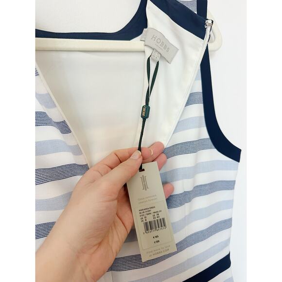 NWT Hobbs Blue and white striped shift dress - Picture 8 of 12